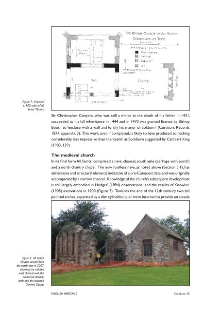 Sockburn Hall, Darlington: an archaeological ... - English Heritage