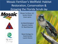 Mosaic Fertilizer's Wellfield: Habitat Restoration, Conservation ...