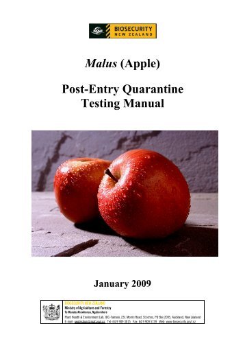 Malus (Apple) Post-Entry Quarantine Testing Manual - Biosecurity ...