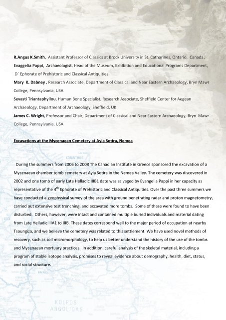 ABSTRACTS - The American School of Classical Studies at Athens