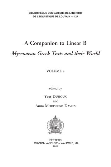 A Companion to Linear B - The University of Texas at Austin