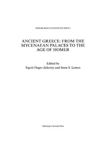 ancient greece: from the mycenaean palaces to the age of homer