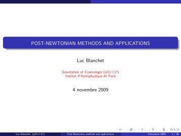 Post-Newtonian methods and applications - Philippe G. LeFloch
