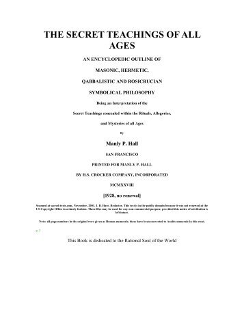 The secret teachings of all ages by Manley - 9 11 truth Switzerland