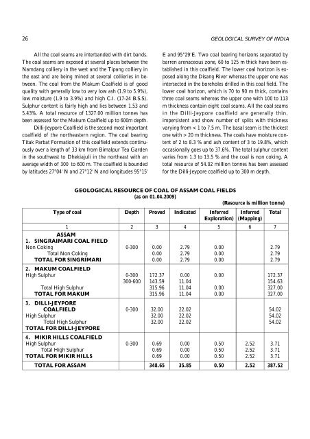 Report - Assam: State Geology and Mineral Maps - India Water Portal