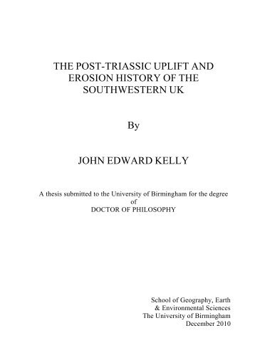 The Post Triassic Uplift and Erosion History of - eTheses Repository ...