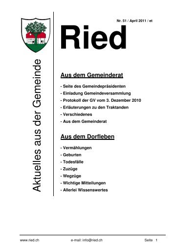 Bulletin Nr. 51 (April 2011) - Gemeinde Ried b. Kerzers