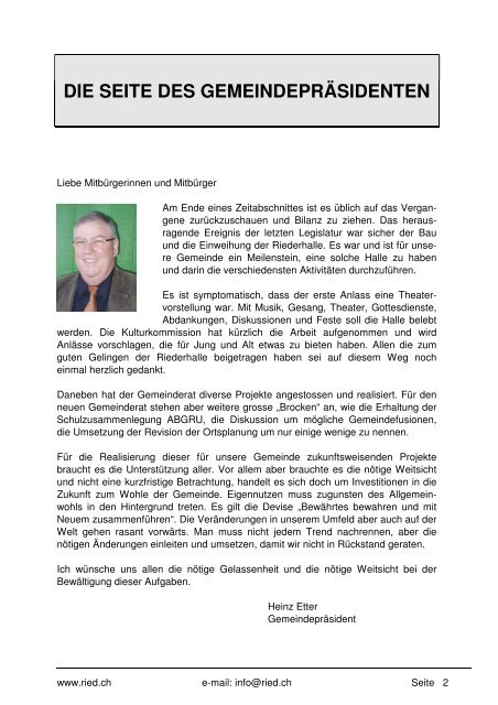 Bulletin Nr. 51 (April 2011) - Gemeinde Ried b. Kerzers
