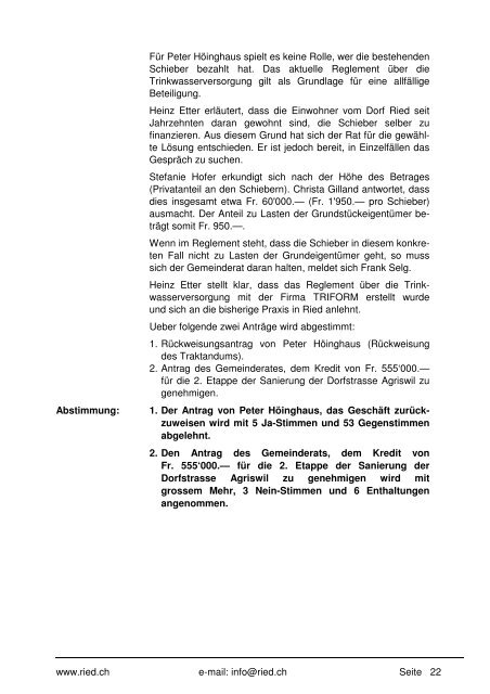 Bulletin Nr. 51 (April 2011) - Gemeinde Ried b. Kerzers