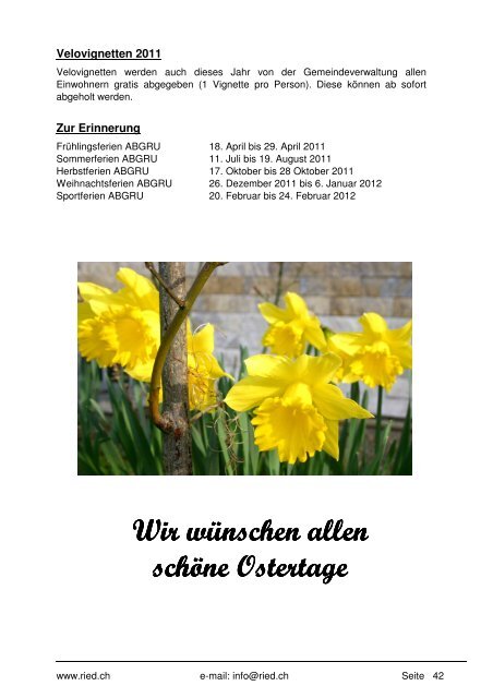 Bulletin Nr. 51 (April 2011) - Gemeinde Ried b. Kerzers