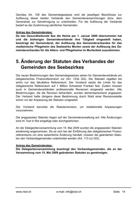 Bulletin Nr. 48 (November 2009) - Gemeinde Ried b. Kerzers