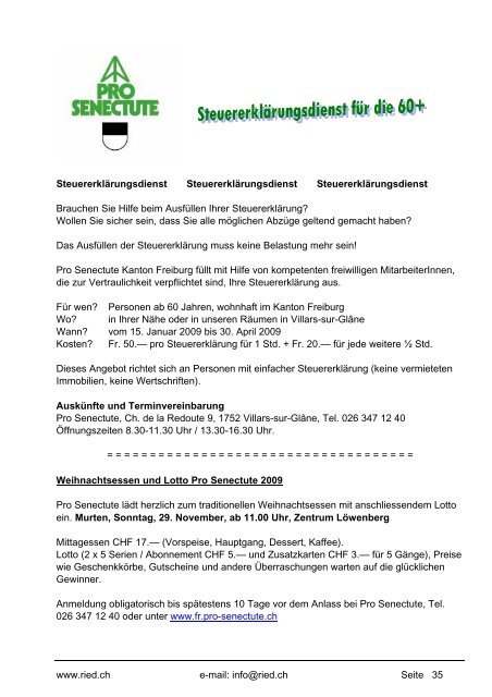 Bulletin Nr. 48 (November 2009) - Gemeinde Ried b. Kerzers