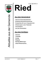 Bericht der Finanzkommission - Gemeinde Ried b. Kerzers