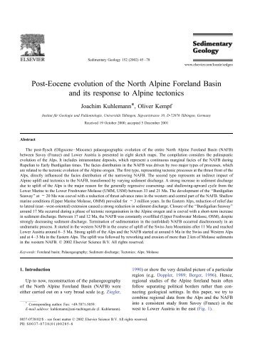 Post-Eocene evolution of the North Alpine Foreland Basin and its ...