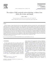 The origins of lithic projectile point technology - Department of ...