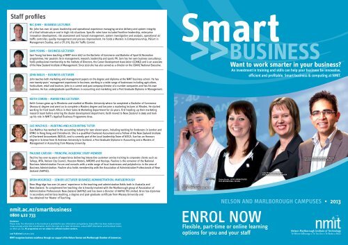 Download the 2013 Smart Business Brochure - NMIT