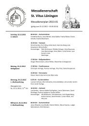 Messdienerplan Löningen 23.12.2012 - Vitus-loeningen.de