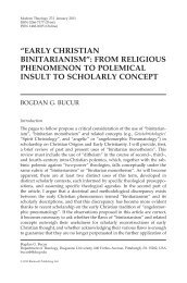 early christian binitarianism - Wiley Online Library