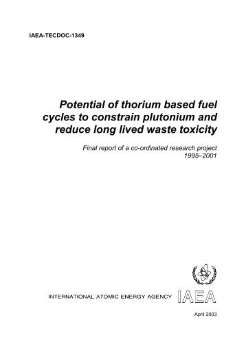 Potential of thorium based fuel cycles to constrain plutonium and ...