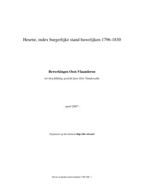 Heurne - Geneaknowhow.net