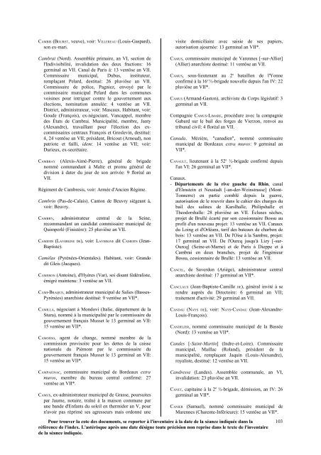 index (a-c) - Archives nationales