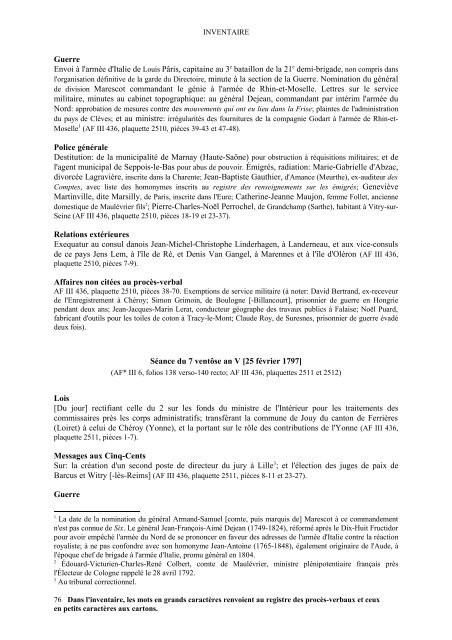 Inventaire des procès-verbaux du Directoire - Archives nationales