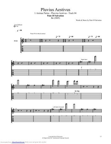 Pluvius Aestivus - Musicnoteslib - Music sheet and guitar tab