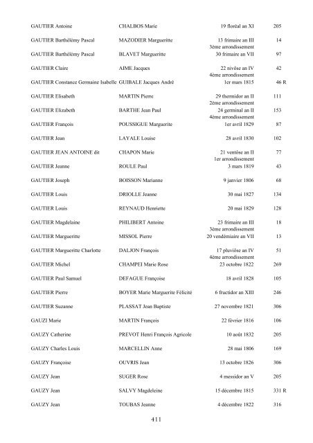 table des mariages 1792-1832