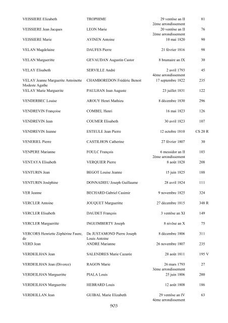 table des mariages 1792-1832