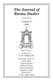 The Journal of Burma Studies - Northern Illinois University