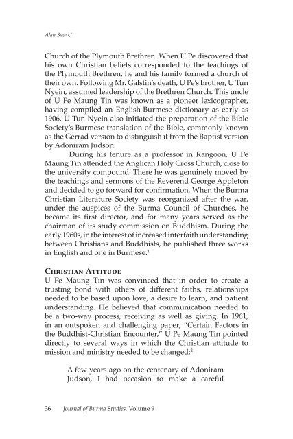 The Journal of Burma Studies - Northern Illinois University