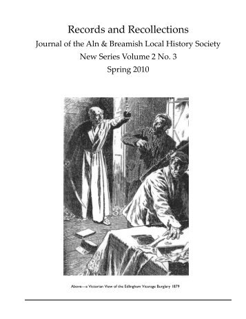 Records and Recollections - Aln and Breamish Local History Society