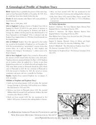 A Genealogical Profile of Stephen Tracy - Plimoth Plantation
