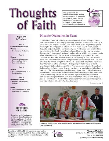 Historic Ordination in Plzen - Thoughts of Faith