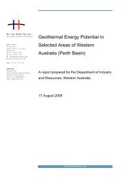 Geothermal Energy Potential in Selected Areas of Western Australia ...