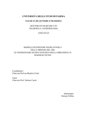 FAC-SIMILE FRONTESPIZIO DELLA TESI DELL ... - DSpace@Unipr