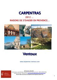 CARPENTRAS Ventoux - Office de Tourisme de Carpentras