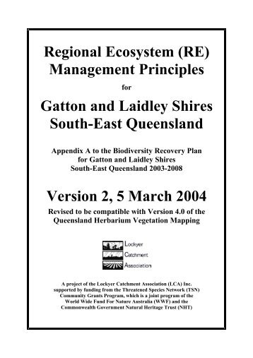 Regional Ecosystem Management Principles - Lockyer Valley ...