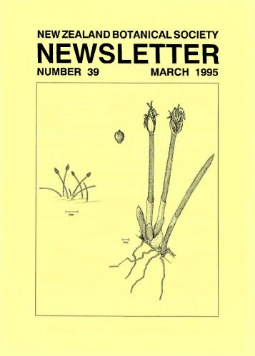 NZBotSoc No 39 March 1995 - Home Page NZ Botanical Society