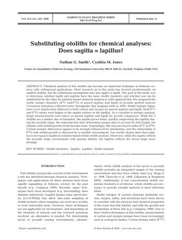 Substituting otoliths for chemical analyses: Does sagitta= lapillus?