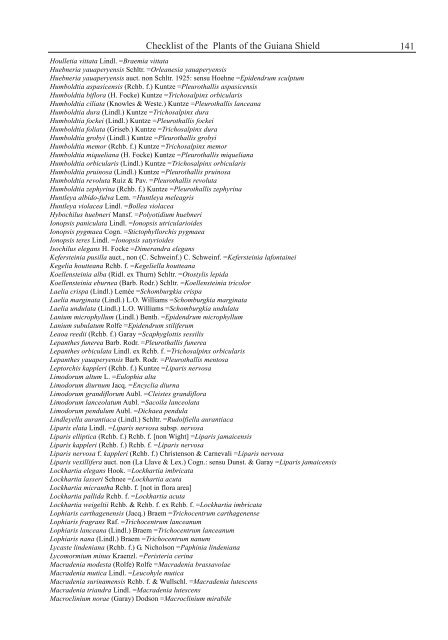 Checklist of the Plants of the Guiana Shield - Department of Botany ...