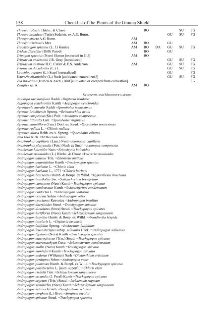 Checklist of the Plants of the Guiana Shield - Department of Botany ...