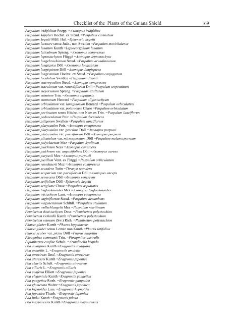 Checklist of the Plants of the Guiana Shield - Department of Botany ...