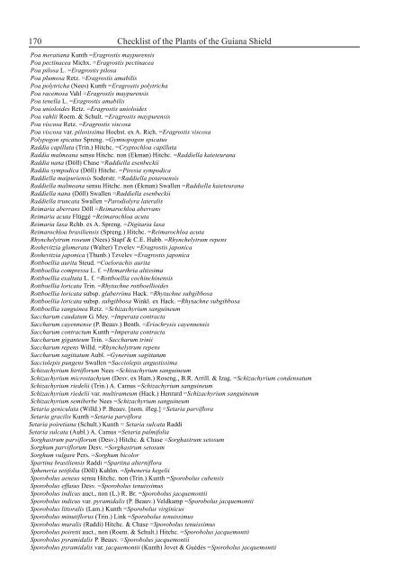 Checklist of the Plants of the Guiana Shield - Department of Botany ...