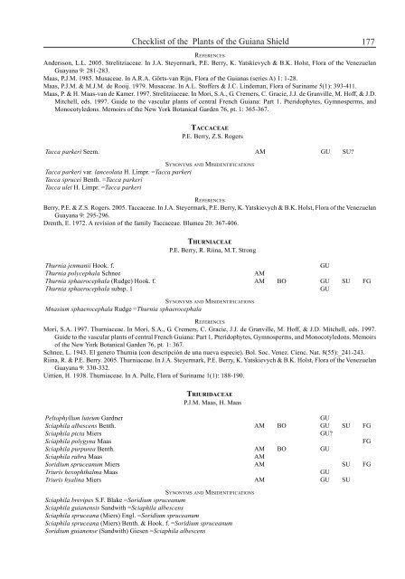 Checklist of the Plants of the Guiana Shield - Department of Botany ...