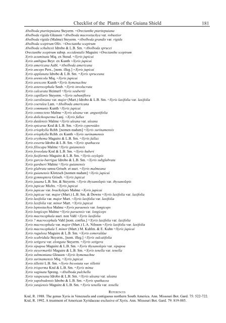 Checklist of the Plants of the Guiana Shield - Department of Botany ...