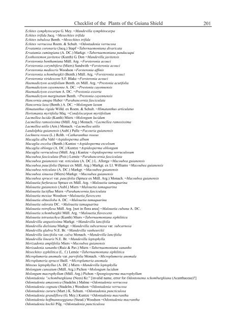 Checklist of the Plants of the Guiana Shield - Department of Botany ...