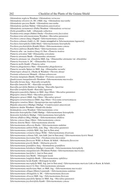 Checklist of the Plants of the Guiana Shield - Department of Botany ...