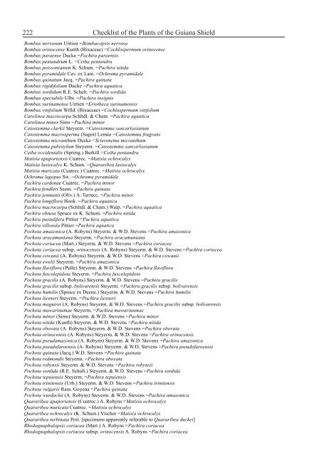 Checklist of the Plants of the Guiana Shield - Department of Botany ...