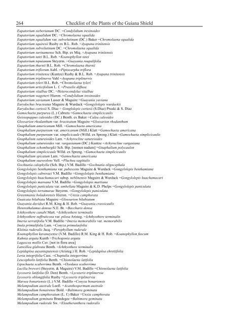 Checklist of the Plants of the Guiana Shield - Department of Botany ...